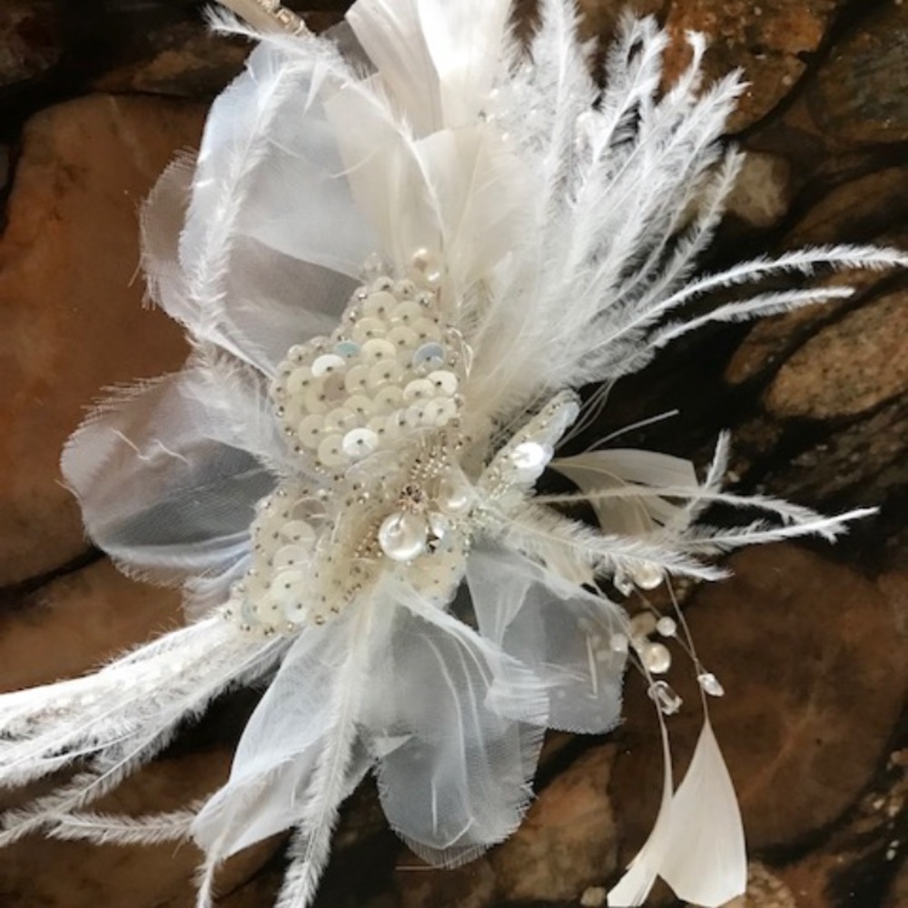 Bridal head band crystal & beading embellishments - Picture 3 of 4
